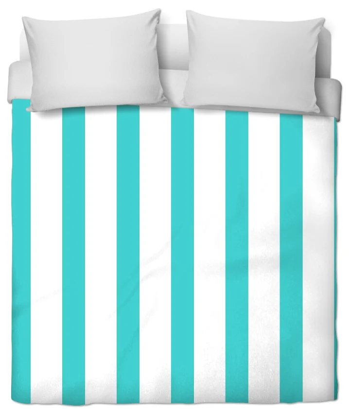 Tissu ameublement motif rayé bleu rayure ligne blanc au mètre rideau couette voilage