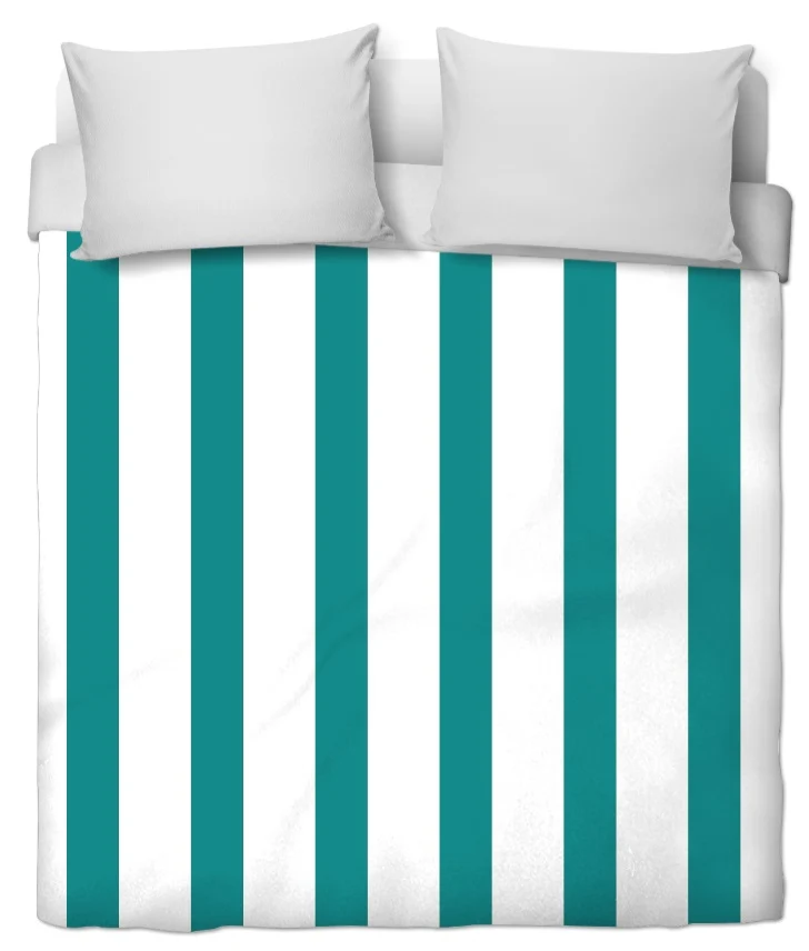 Tissu motif imprimé rayés rayures lignes azur blanc au mètre rideau couette voilage