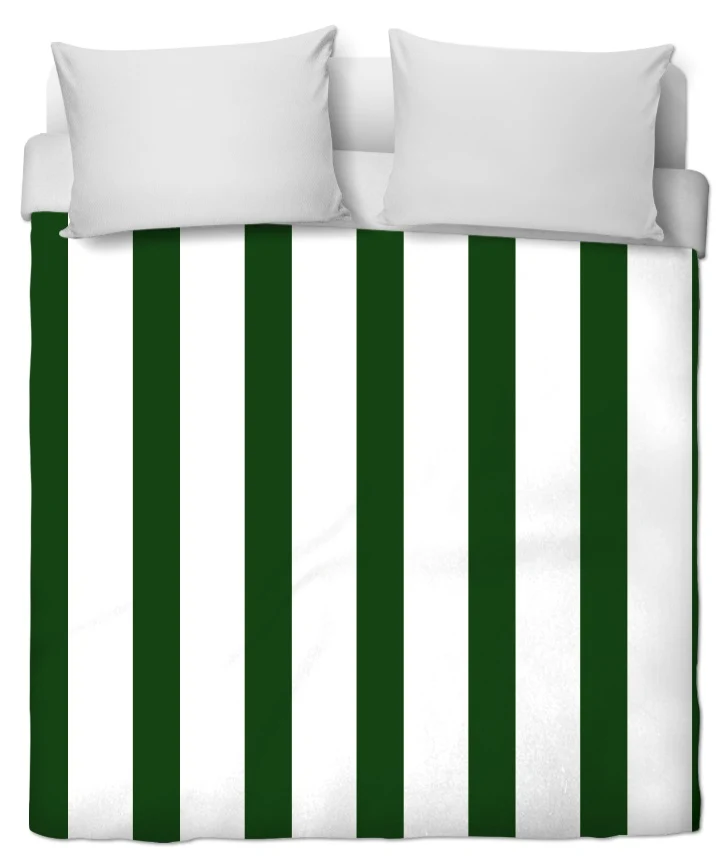 Tissu imprimé motif rayé vert rayure ligne blanc au mètre rideau couette voilage