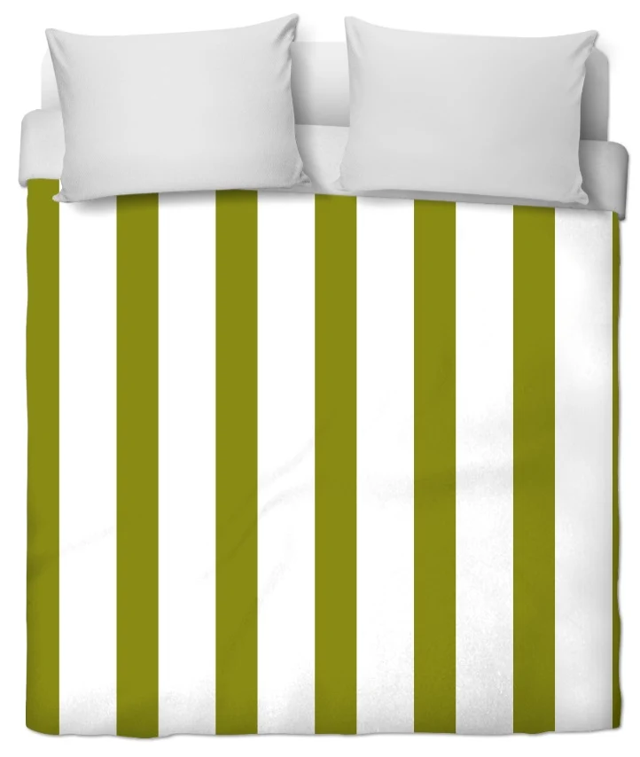 Tissu déco géométrique motif rayé rayure ligne vert blanc au mètre rideau couette voilage