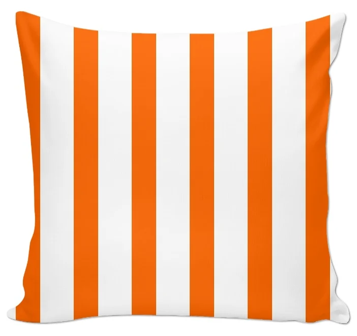 Tissu ameublement orange rayé rayure au mètre rideau couette voilage sur mesure