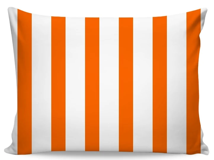 Tissu ameublement orange rayé rayure au mètre rideau couette voilage sur mesure