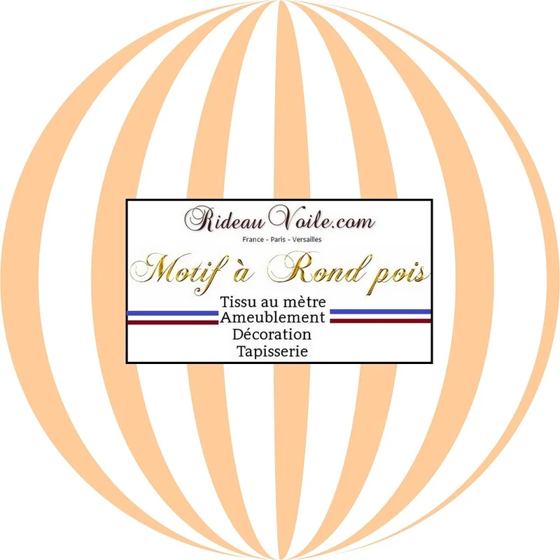 Tissu ameublement à pois rond orange pastel au mètre rideau sur mesure
