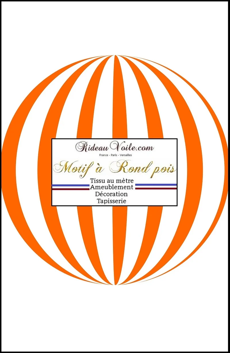 Mondial boutique tissu ameublement motif pois rond orange au mètre rideau sur mesure