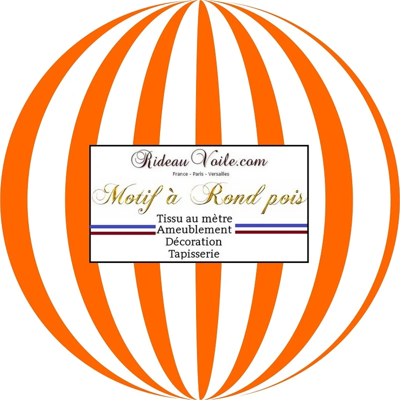 Mondial boutique tissu ameublement motif pois rond orange au mètre rideau sur mesure