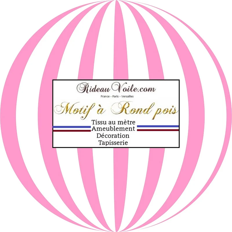 Tissu ameublement à pois rond rose au mètre rideau sur mesure