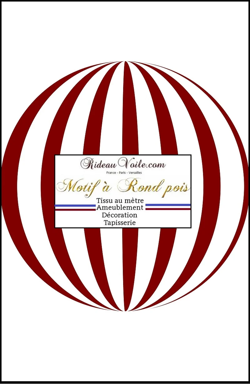 Tissu ameublement imprimé pois rond rouge au mètre rideau voilage couette plaid