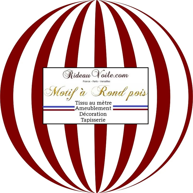 Tissu ameublement imprimé pois rond rouge au mètre rideau voilage couette plaid