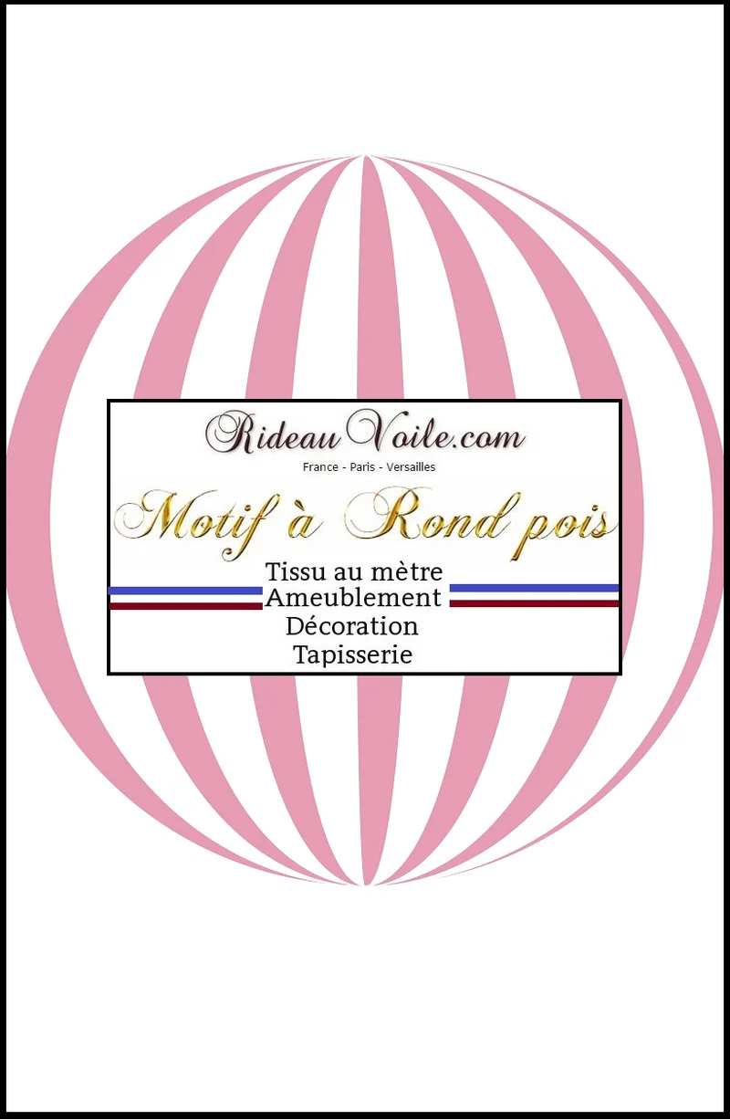 Tissu ameublement à pois rond rose au mètre rideau sur mesure