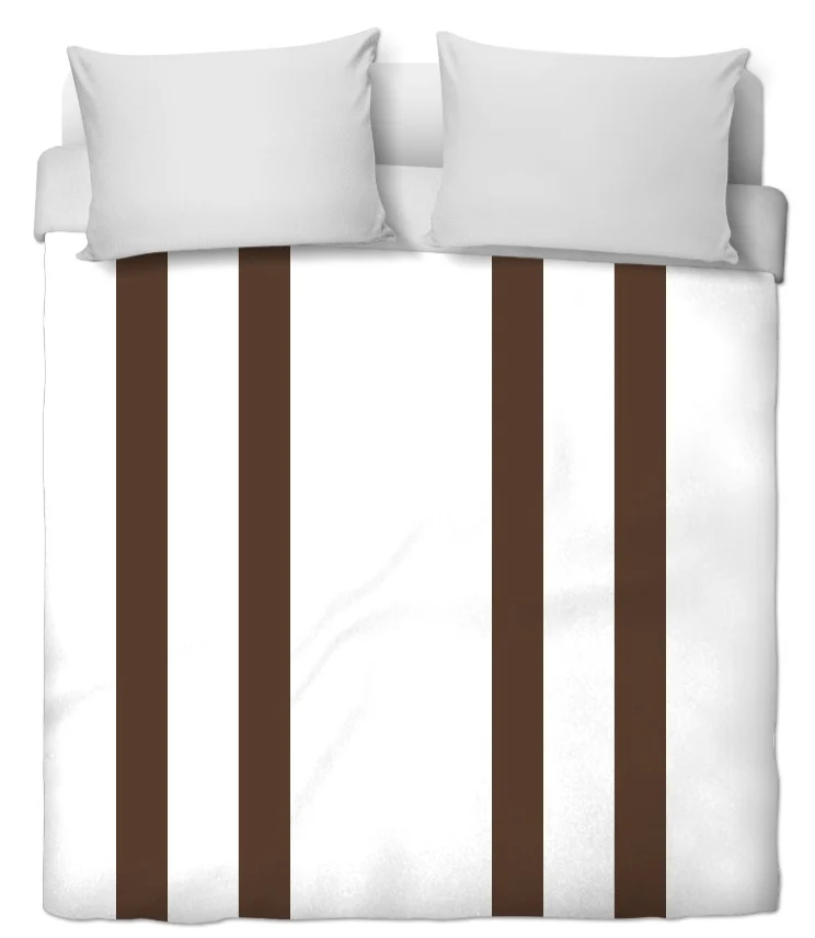 Tissu toile d'ameublement rayé rayures à lignes marron au mètre rideau couette voilage