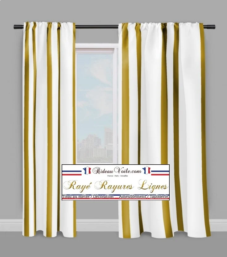 Tissu rayé rayures verticales lignes vert au mètre rideau couette voilage tapisserie déco