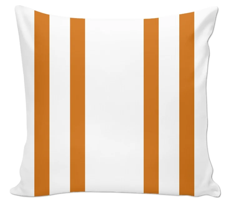 Décoration rideau couette orange rayé tissu imprimé rayures verticales ligne au mètre