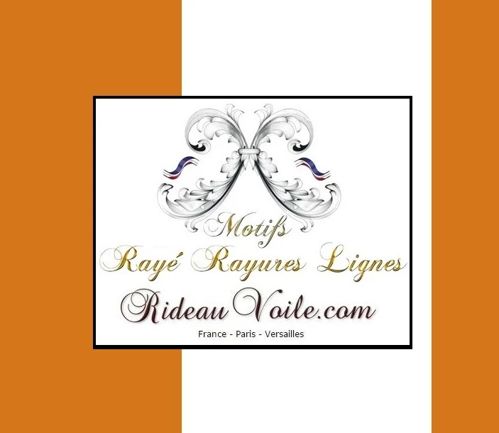 Décoration rideau couette orange rayé tissu imprimé rayures verticales ligne au mètre