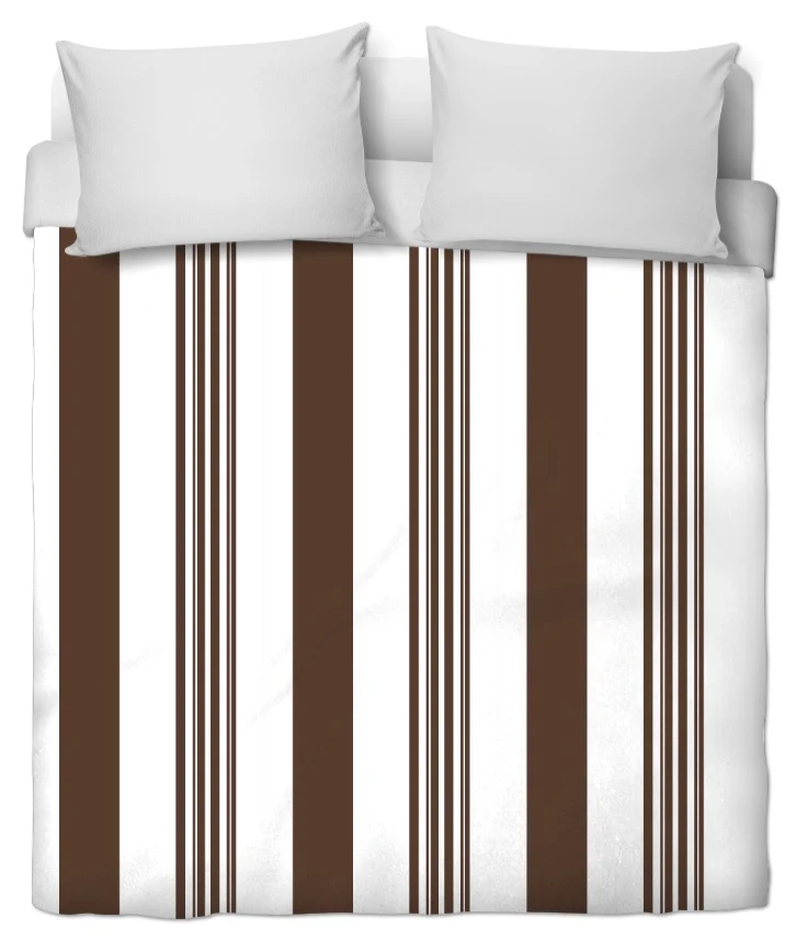 Boutique tissu rayure uni au mètre motif rayé rayures verticales rideau couette marron