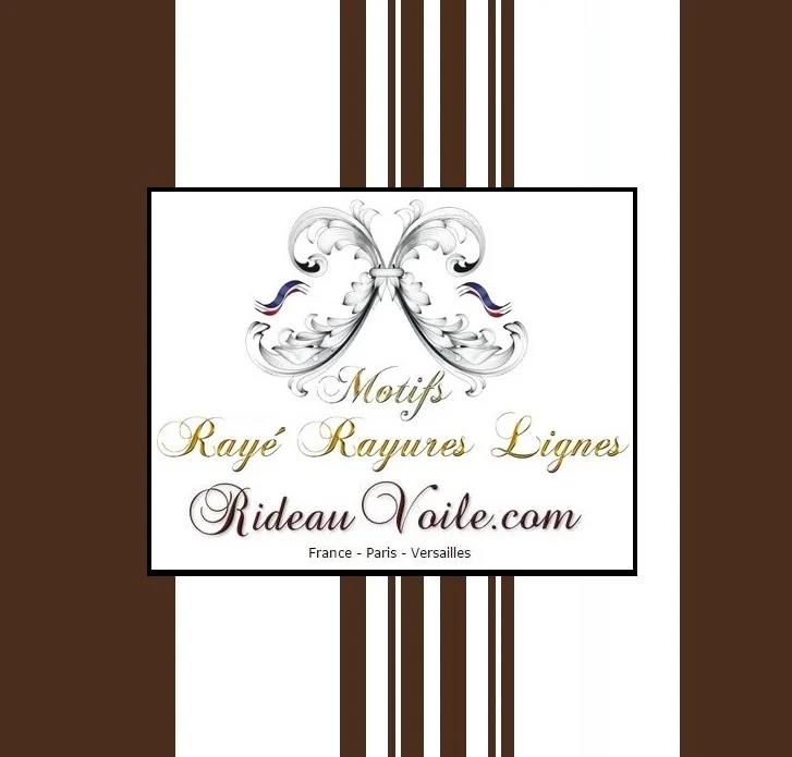Boutique tissu rayure uni au mètre motif rayé rayures verticales rideau couette marron