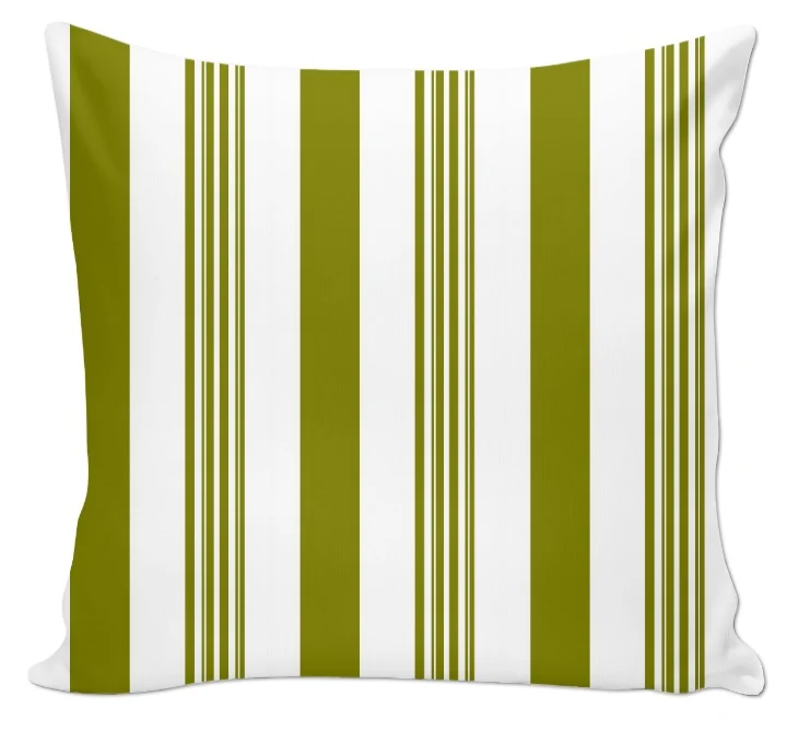 Tissu déco ignifugé occultant au mètre rayé rayures vertes ligne rideau couette vert