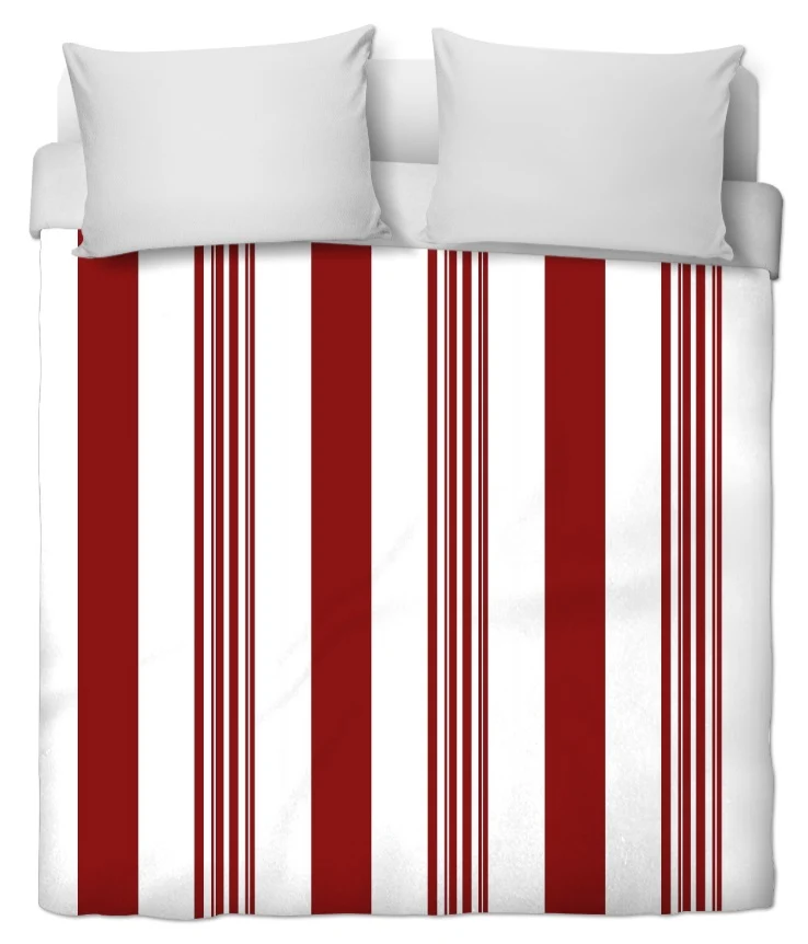 Imprimé rayé tissu ameublement au mètre rayures et lignes rideau couette rouge