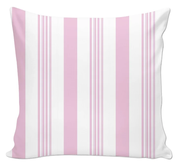 Tissu ameublement décoration mètre rayé rayures ligne rideau couette rose layette
