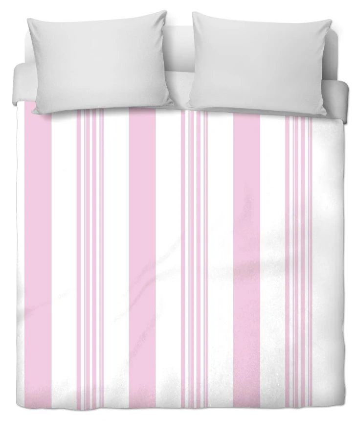 Tissu ameublement décoration mètre rayé rayures ligne rideau couette rose layette