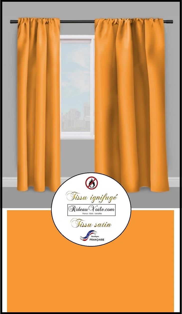 Tissu éditeur ameublement Satin non feu déco ignifugé au mètre rideau coussin