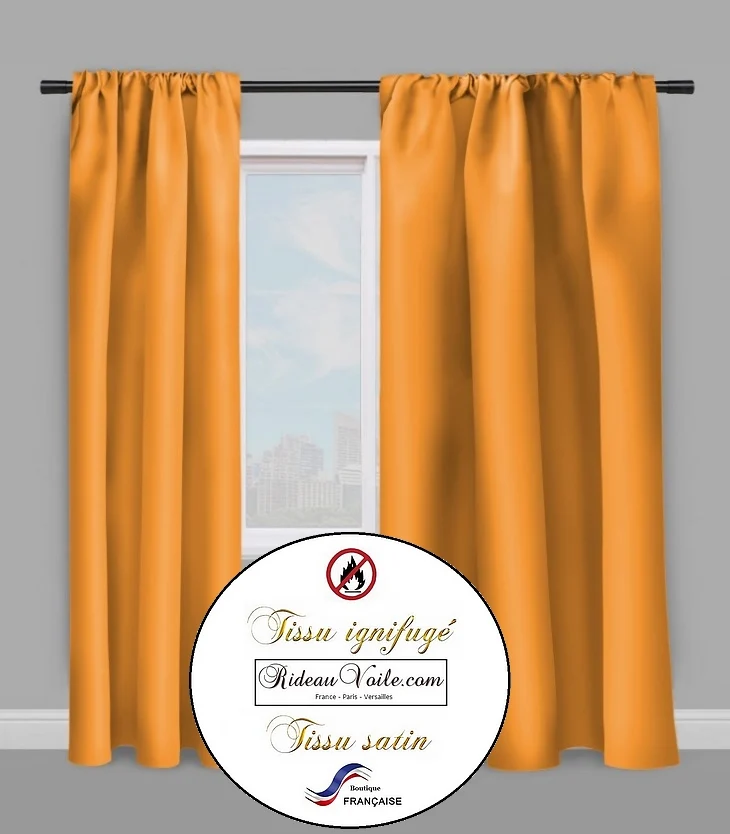 Tissu éditeur ameublement Satin non feu déco ignifugé au mètre rideau coussin