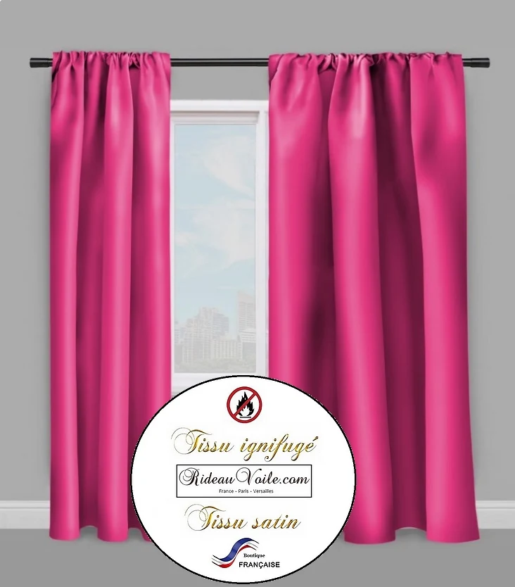 Tissu éditeur ameublement Satin rose non feu ignifugé au mètre rideau coussin