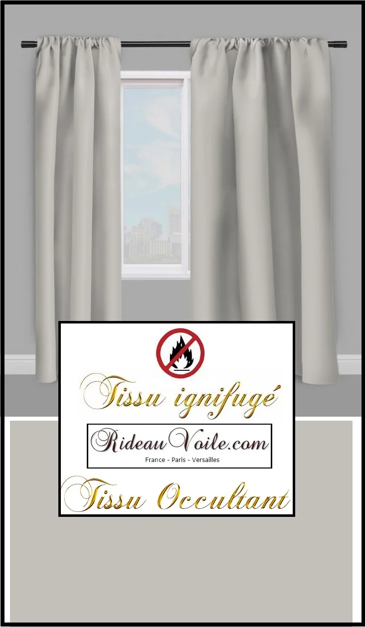 Achat textile Tissu gris éditeur ameublement rideau occultant ignifugé au mètre