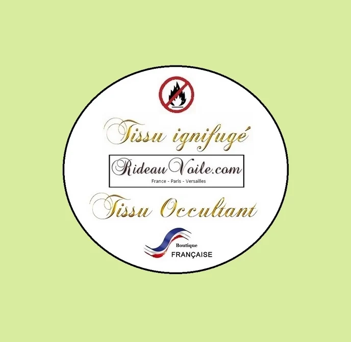 Tissu ameublement décoration intérieur rideau occultant ignifugé mètre vert tilleul