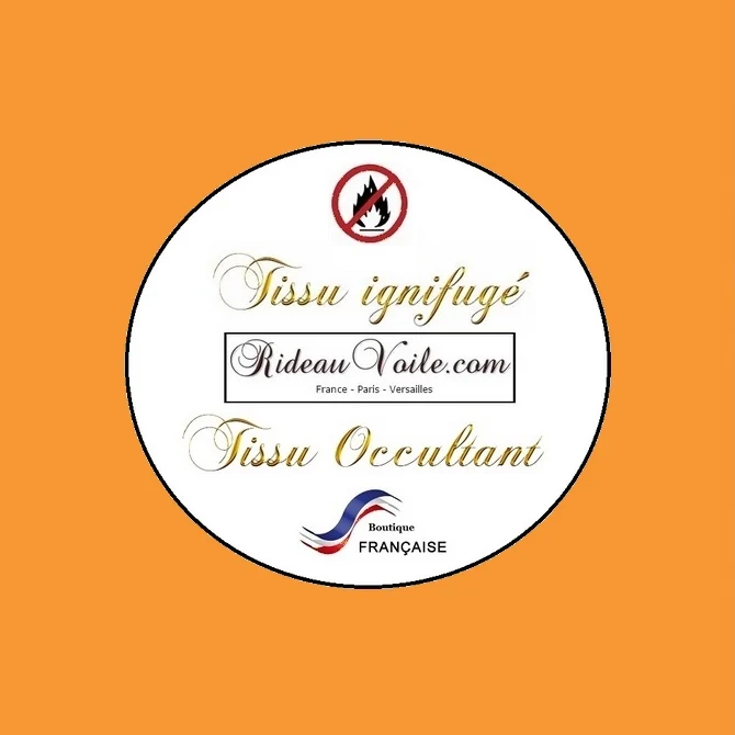 Tissu ameublement rideaux occultant obscurcissant ignifugé au mètre rideau orange