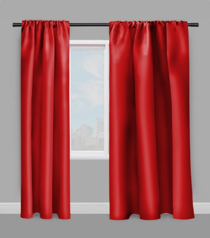Boutique tissu obscurcissant ameublement occultant ignifugé mètre rideau rouge