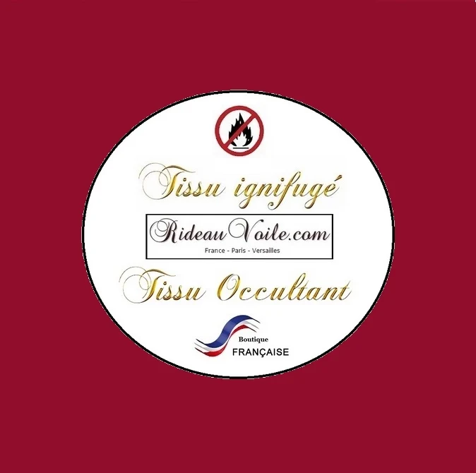 Boutique tissu ameublement occultant ignifugé au mètre rideau rouge Lie de Vin