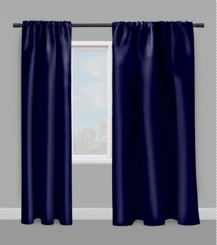Tissu ameublement occultant ignifugé au mètre rideau bleu nuit style Empire