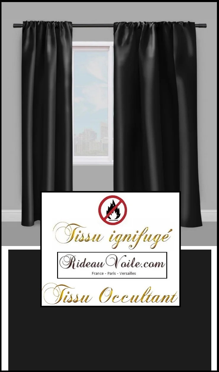 Tissu non feu occultant noir rideaux boutique textile ignifugé au mètre rideau coussin