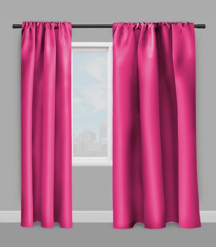 Boutique Tissu non feu occultant rose fushia ignifugé au mètre rideau coussin M1