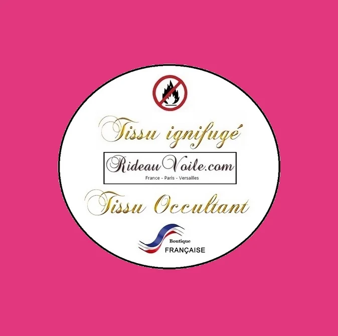 Boutique Tissu non feu occultant rose fushia ignifugé au mètre rideau coussin M1