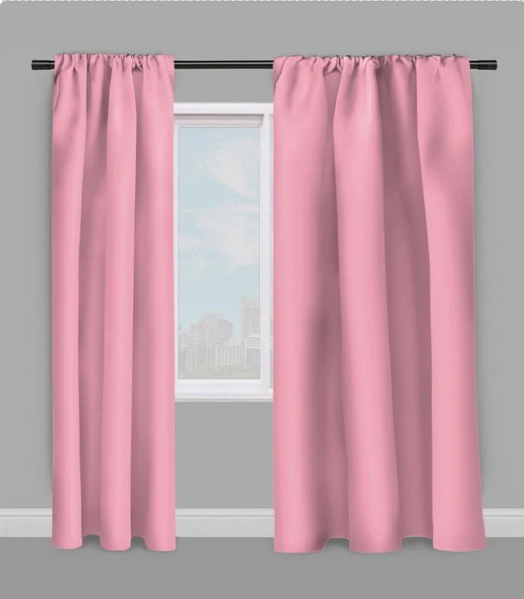 Boutique textile Tissu non feu occultant tissé rose ignifugé au mètre rideau coussin