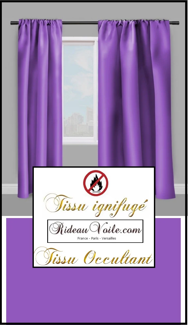 Boutique rideaux tissu non feu occultant tissé violet ignifugé au mètre rideau coussin