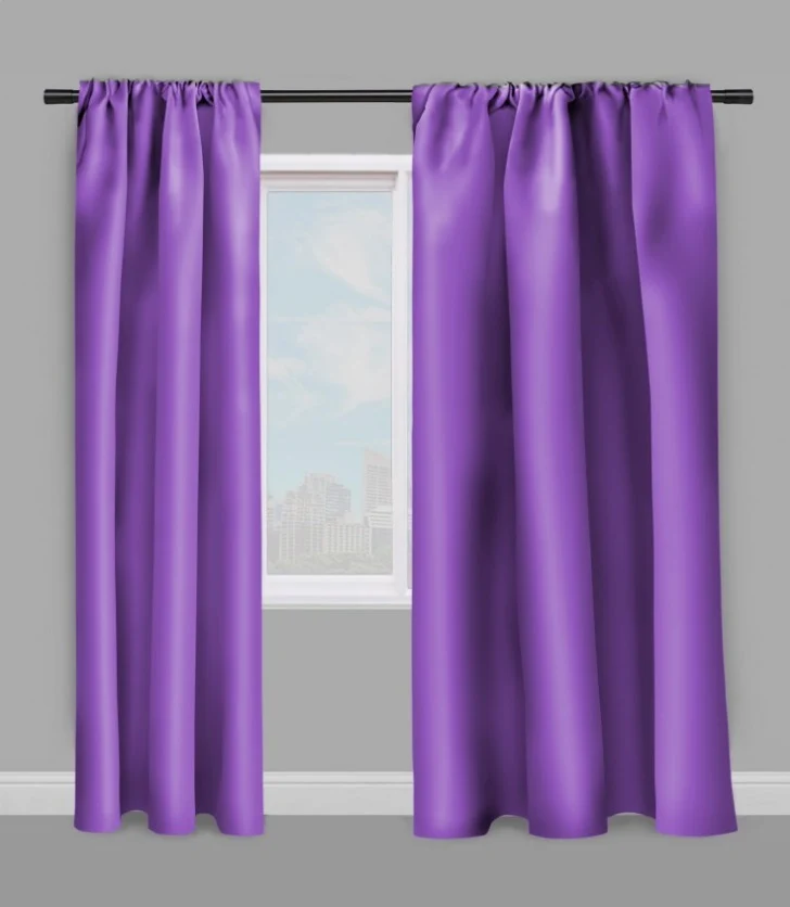 Boutique rideaux tissu non feu occultant tissé violet ignifugé au mètre rideau coussin