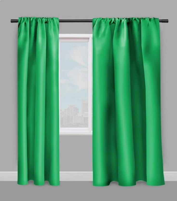 Boutique textile Tissu non feu occultant tissé vert ignifugé au mètre rideau coussin