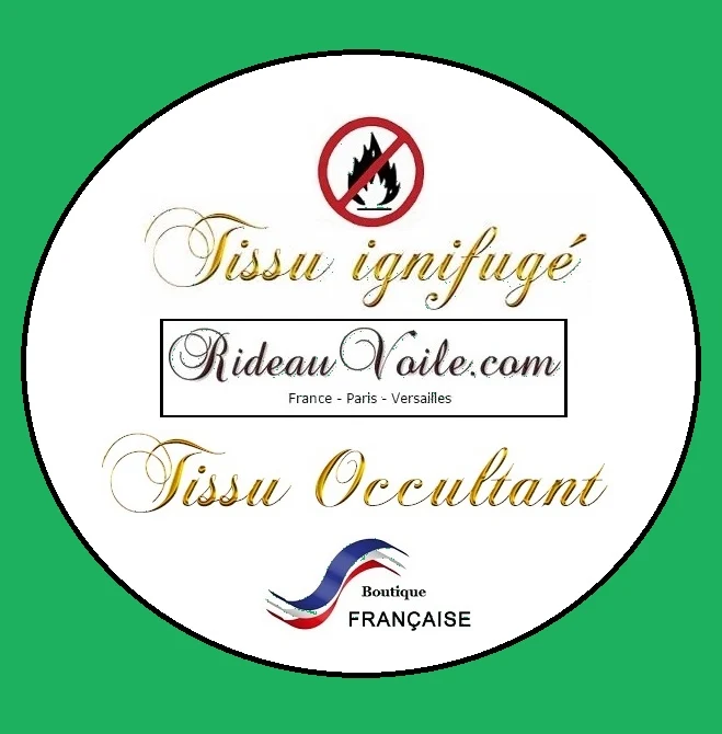 Boutique textile Tissu non feu occultant tissé vert ignifugé au mètre rideau coussin