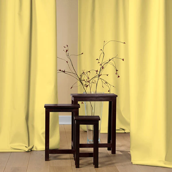 Tissu ameublement occultant isolant phonique thermique jaune Ignifugé au mètre