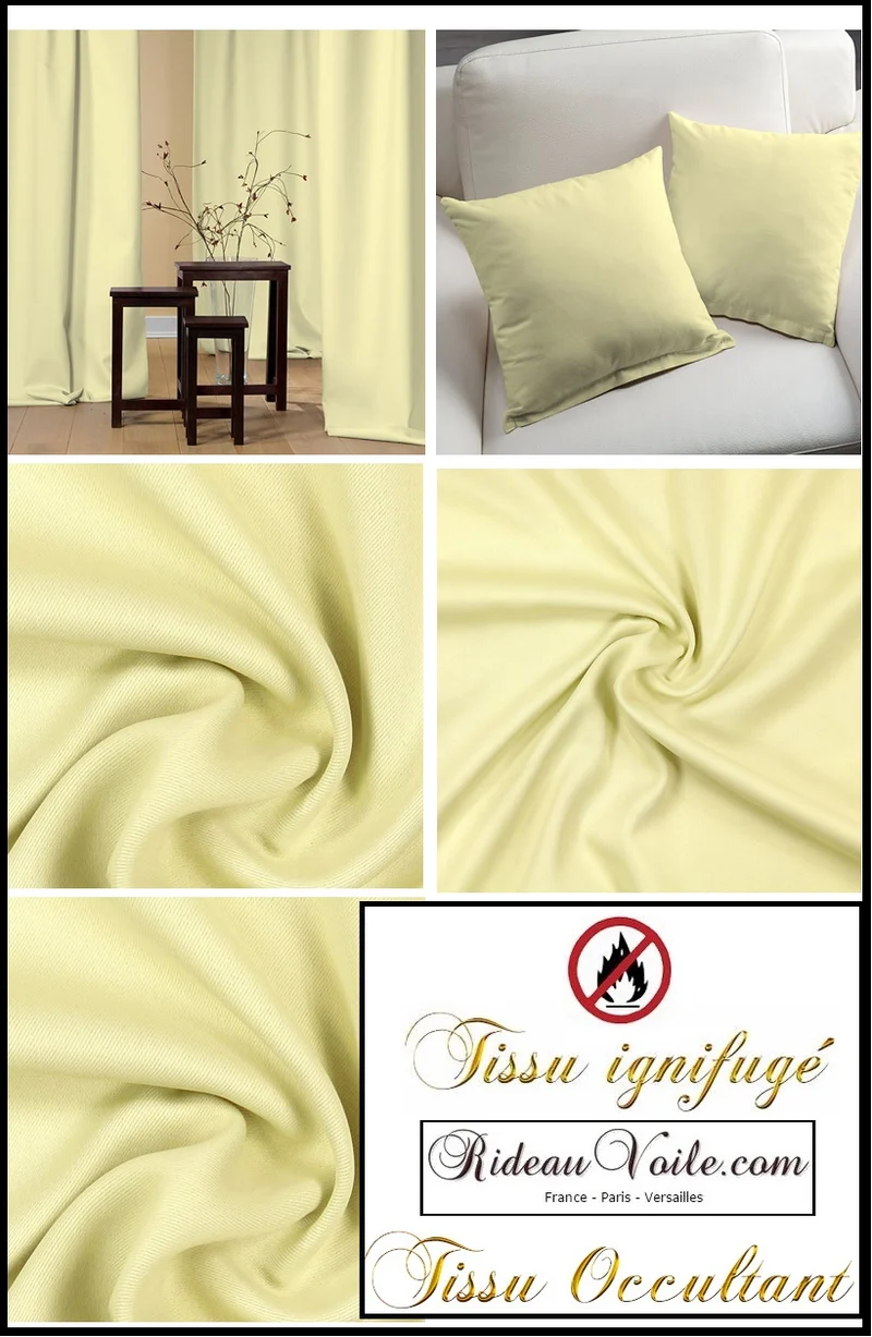 Tissu ameublement occultant Ignifugé M1 mètre rideau isolant thermique phonique