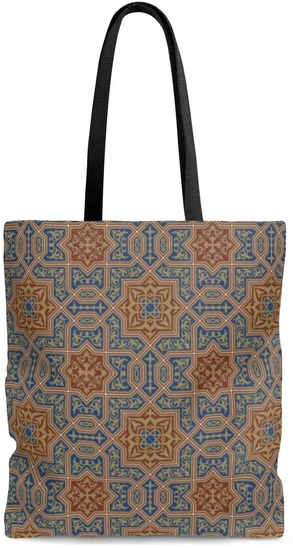 Boutique sac à main cabas tissu Toile de coton imprimé motif Arabe Oriental