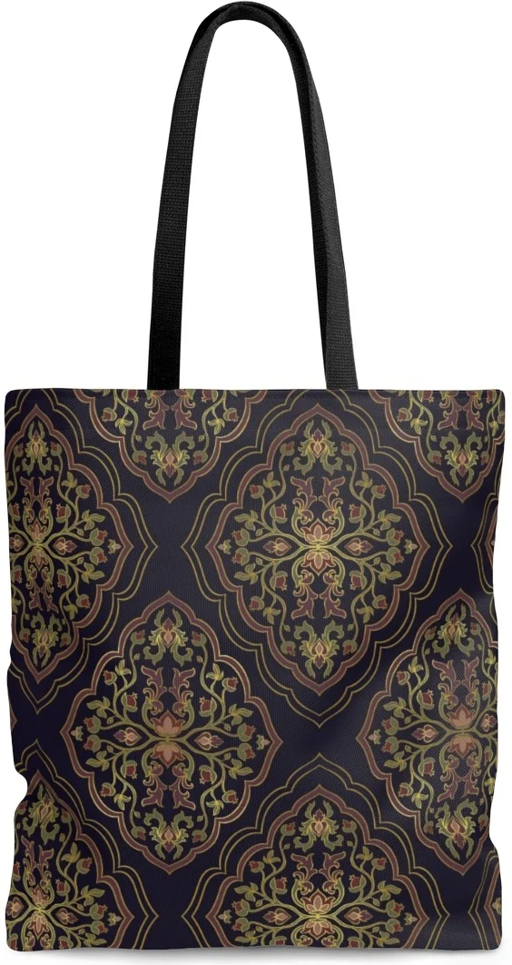 Sac à main cabas tissu motif imprimé Arabe Oriental style ethnique Maghreb