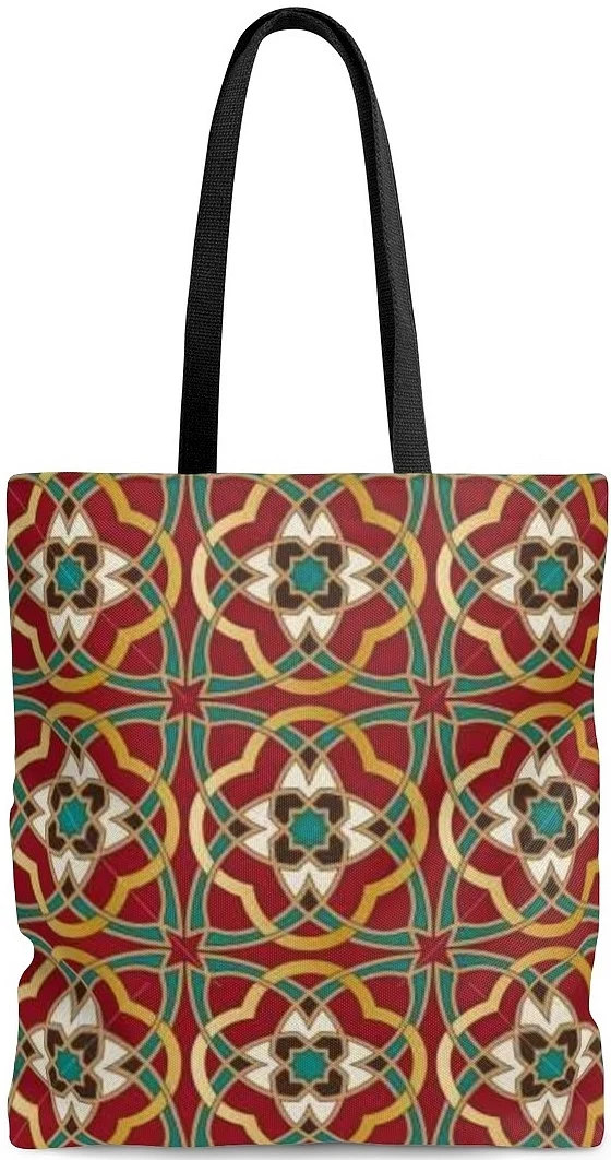 Sac à main cabas toile cuir tissu motif ornement Arabe Oriental