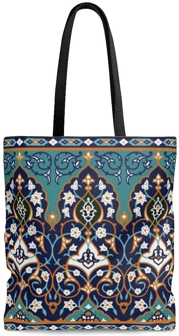 Sac à main cabas toile cuir motif ornement Arabe Oriental Maghreb