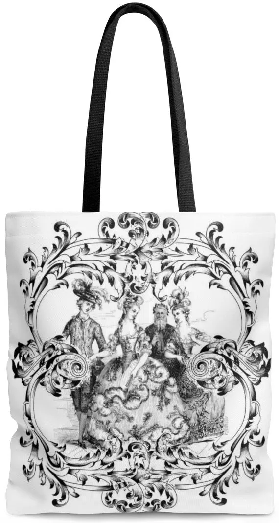 Toile Sac à main épaule cabas en coton épais imprimé Toile de Jouy maroquinerie