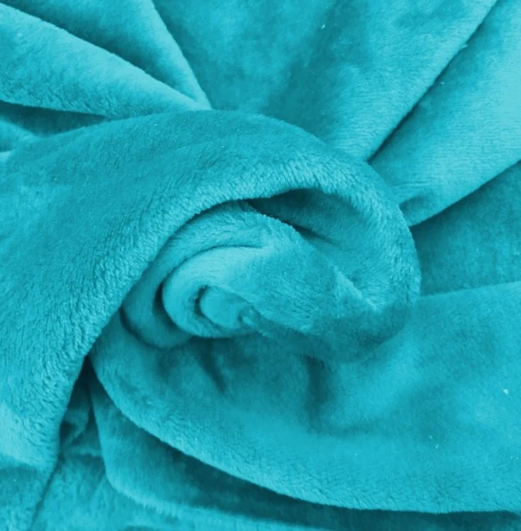 Tissu décoration Fausse fourrure mètre imitation Ours doudou turquoise bleu