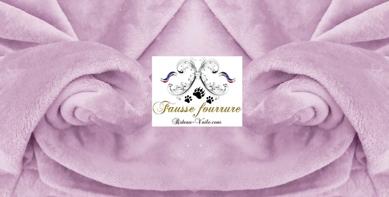Tissu peluche fausse fourrure mètre déco ameublement poils Ours doux violet lilas