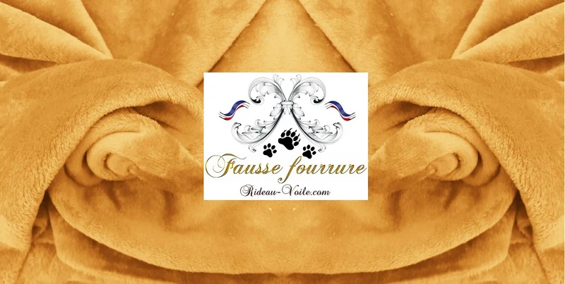 Déco achat rideau Fausse fourrure animal tissu au mètre extra doux jaune moutarde